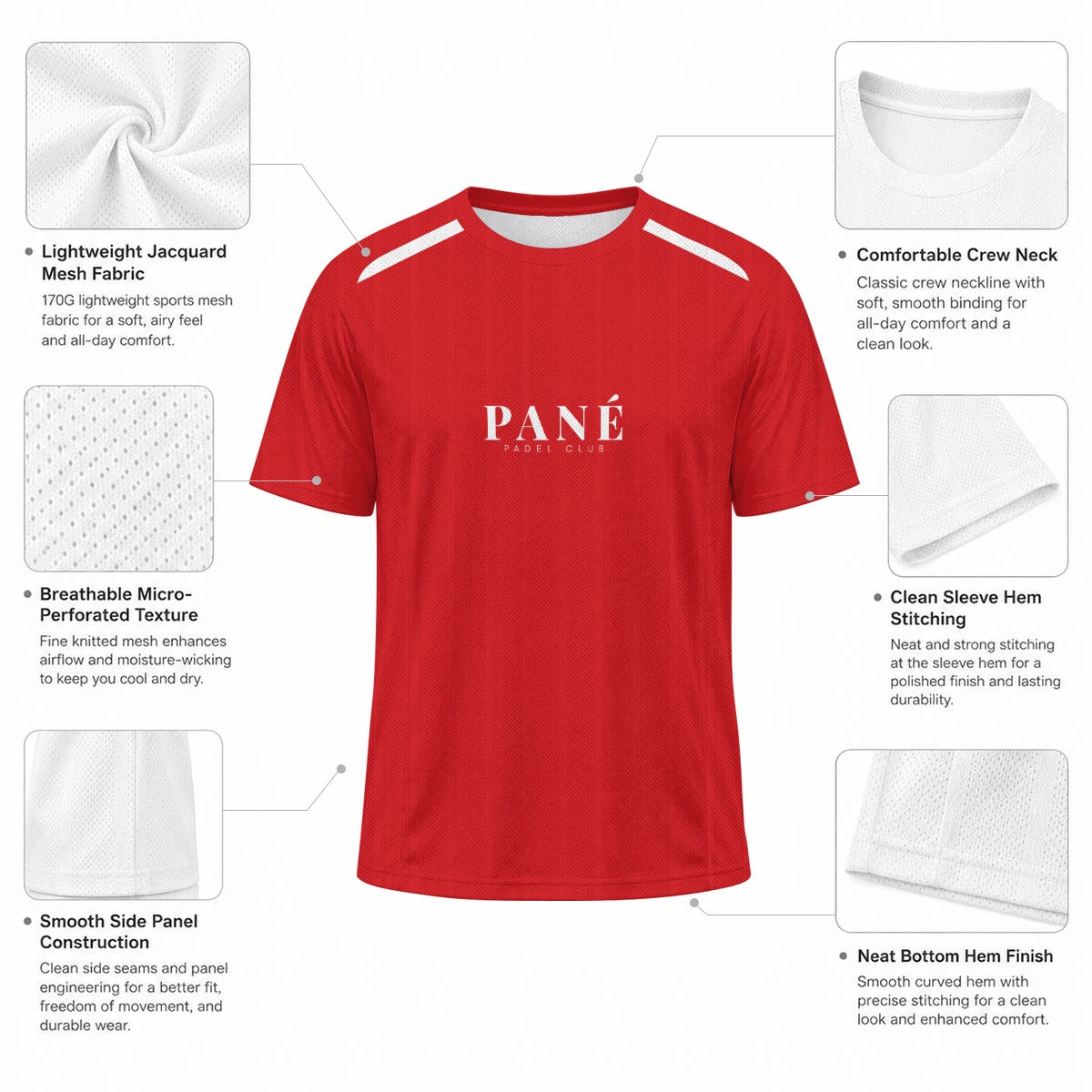 Enzo Red | Performance Padel Tee
